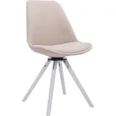 CLP Troyes Bezoekersstoel - Stof creme wit