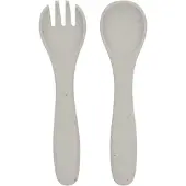 Kikkaboo Vork En Lepel - Platina Siliconen - Zand