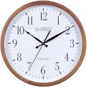 La Crosse Technology 404-50447-INT analoge wandklok, walnotenhout, 32,5 cm