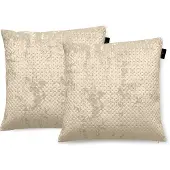Linnick Velvet Sierkussens - beige 50x50cm - Set van 2