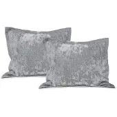 Linnick Velvet Kussensloop - silver grey 60x70cm - Set van 2