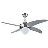 V-TAC VT60434 15 W 3in1LEDCeilingFan RFControl 4 bladen 60WAC motor, Ventilator, Zilver