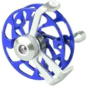 König Design Angelrol voor ijsvissen, vliegenrol, spinrol, 50 mm, aluminium, blauw