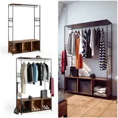 Vicco Fyrk Kledingopslagkast – 119.5 x 189 cm Eiken rustiek