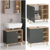 Vicco Wastafelonderkast Senyo Antraciet 60 x 54 cm, Model 36361