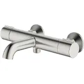 AquaVive Thermostatische Badkraan Cato - Geborsteld Staal - 15 Cm