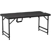 Outsunny Gartentisch Stahl, HDPE Dunkelgrau