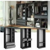 Vicco Elmo Garderobekast – 280 x 200 cm Set van 3 Antraciet