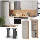 Vicco Fame-Line Inbouwfornuiskast – 60 cm GrijsBeige