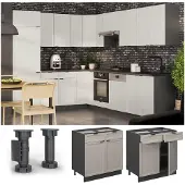 Vicco Fame-Line Keukenonderkast – 80 cm zonder werkblad GrijsBeige