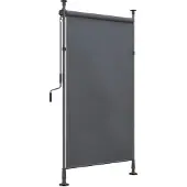 Outsunny Senkrechtmarkise Aluminium, Polyester Dunkelgrau