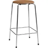 Fritz Hansen High Dot counter stool 4 poten Wild walnut leer-chroom