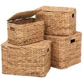 Dixie Baskets Water Hyacinth Rectangular 4-pack - Manden Waterhyacint Natural - 45118