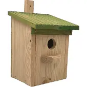 Garden Spirit Vogelhuisje Vlonderhout - Groen Dak- Nestkastje - - Houtkleur - NZ