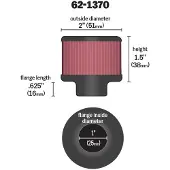 K&N Engineering K&N 1in Flange ID x 2in OD x 1.5 inch H Rubber Base Crankcase Vent Filter