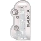 Realrock 8" / 20 cm Realistic Dildo With Balls - Transparent