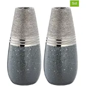 Gilde Magma Vaas Zilver- Kegelvormig -30 cm