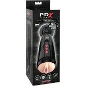 PDX Elite Dirty Talk - vibrerende kunstvagina‑masturbator (zwart)