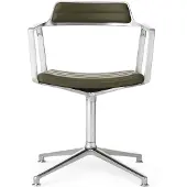 Vipp 452 Draaistoel Met Voeten Gepolijst Aluminium / Groen - Bureaustoelen Leer Green - 45231G01V2