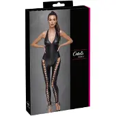 Cotelli Collection Jumpsuit met verleidelijke open benen - Zwart