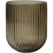 DBKD Simple Stripe Vaas 14 Cm Bruin - Vazen Glas Brown - 20221501b