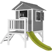 Axi Lodge XL Speelhuis Cool Grijs - Limoen groene Glijbaan