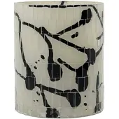 House Doctor Vana Kaarshouder Zwart/wit 12.5 Cm - Kaarshouders Glas Black - 209511030