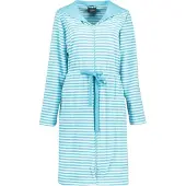 Cawö Badjas Home 834 Capuchon & Tunnelkoord Women Turquoise-L