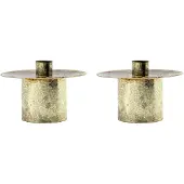 House Doctor Simb Kandelaar Pak Van 2 - Kaarshouders Ijzer Antique Brass - 204001008