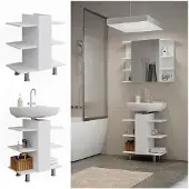 Vicco Wastafelonderkast Fynn Wit 60 x 70 cm met 6 legplanken, Model 49994