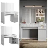 Vicco Adela Kaptafel – 115 cm met spiegel Wit