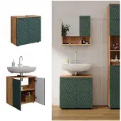 Vicco Badmeubel Irma Groen/gouden eik 60 x 59 cm, Model 42847