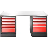 Facom JLS3 Werkbank | 13 Laden | Inox Bovenblad | Hoog - JLS3-2MS13DH