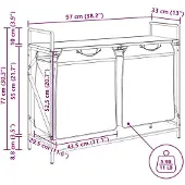 vidaXL Wasmand 2 vakken met plank zwart eikenkleurig