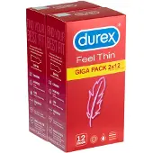 Durex Feel Thin - condooms - extra dun voor natuurlijk gevoel - 2x12 stuks