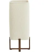 Light & Living Tafellamp Wyn 39cm Creme Touw Met Walnoot Look
