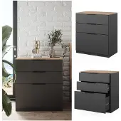 Vicco Betti Dressoir – 50 x 90 cm Antraciet/Sonoma