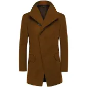 Allthemen Heren Lange Mantel Wollen Winterjas - Slim Fit Jas - XS