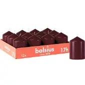Bolsius - Gladde Stompkaarsen - 12 stuks - Bordeauxrood - 17 branduren - 8 x 5,8 cm