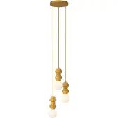QAZQA Retro hanglamp mosterdgeel met mat glas 3-lichts - Fedde