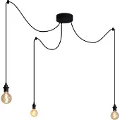 QAZQA Buiten hanglamp zwart 3-lichts IP44 - Cava