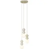 QAZQA Retro hanglamp beige met frosted glas 3-lichts - Fedde