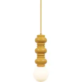QAZQA Retro hanglamp mosterdgeel met mat glas - Fedde