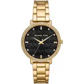Michael Kors MK4593 Pyper Zwart MK Horloge met Patroon voor dames