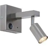 QAZQA Moderne wandlamp staal met USB-C kantelbaar - Rex