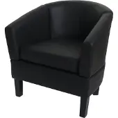 MCW Loungefauteuil -O17, fauteuil, clubfauteuil, cocktailfauteuil, MVG-gecertificeerd kunstleer ~ zwart