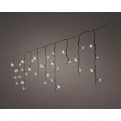 Kaemingk Kerstverlichting LED ijspegelverlichting buiten warm wit 20 meter zwart Lumineo