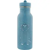Trixie Drinkfles - Mr. Triceratops - RVS Waterfles voor kinderen - 500ml - Lekvrije Fles - Blauw - DIno