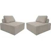 Sweeek Fauteuils corduroy 1 zitplaats (set van 2) Lichtgrijs