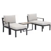 Garden Impressions Cinto 2-persoons balkon loungeset met daybed en voetenbanken